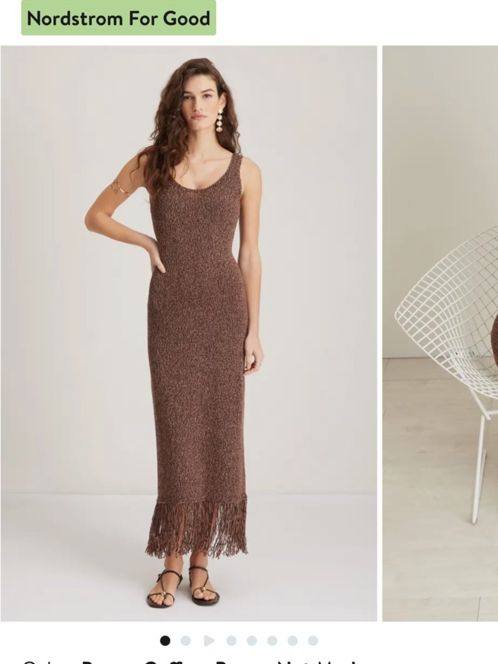 Nordstrom Fringe Knit Maxi Dress